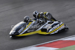 Championship leaders of Hyundai Heavy British Sidecars was Stevens & Charlwood